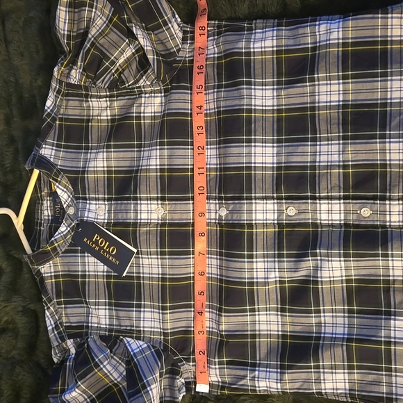 Polo by Ralph Lauren Black and Blue Plaid Button Down Shirt - Picture 12 of 16